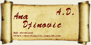 Ana Đinović vizit kartica